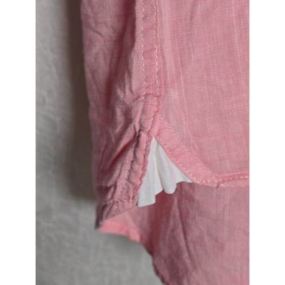 Guess Men's Large Popover, Logan Shirt Pink Regular Fit Button Up Cotton Preppy - Picture 7 of 9